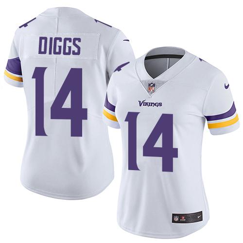 Nike Vikings #14 Stefon Diggs White Women's Stitched NFL Vapor Untouchable Limited Jersey
