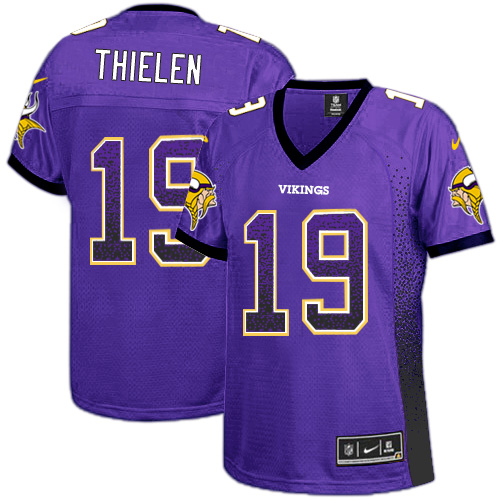 Nike Vikings #19 Adam Thielen Purple Team Color Women's Stitched NFL Elite Drift Fashion Jersey