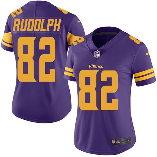 Nike Vikings #82 Kyle Rudolph Purple Women's Stitched NFL Limited Rush Jersey