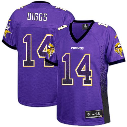 Nike Vikings #14 Stefon Diggs Purple Team Color Women's Stitched NFL Elite Drift Fashion Jersey
