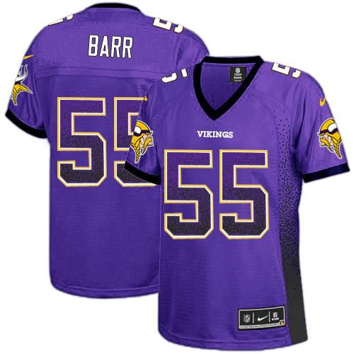 Nike Vikings #55 Anthony Barr Purple Team Color Women's Stitched NFL Elite Drift Fashion Jersey