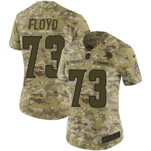 Nike Vikings #73 Sharrif Floyd Camo Women's Stitched NFL Limited 2018 Salute to Service Jersey