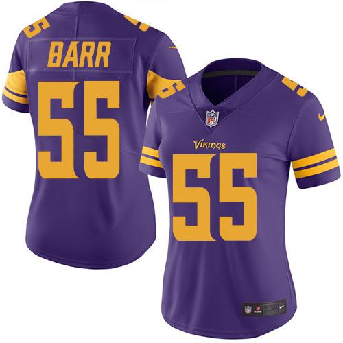 Nike Vikings #55 Anthony Barr Purple Women's Stitched NFL Limited Rush Jersey