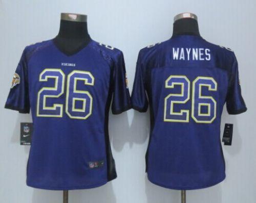 Nike Vikings #26 Trae Waynes Purple Team Color Women's Stitched NFL Elite Drift Fashion Jersey