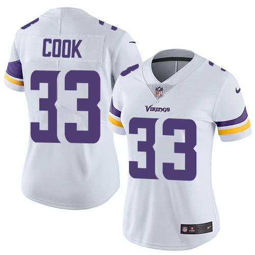 Nike Vikings #33 Dalvin Cook White Women's Stitched NFL Vapor Untouchable Limited Jersey