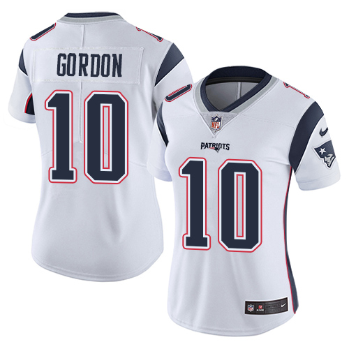Nike Patriots #10 Josh Gordon White Women's Stitched NFL Vapor Untouchable Limited Jersey
