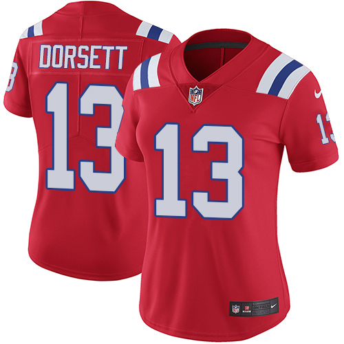 Nike Patriots #13 Phillip Dorsett Red Alternate Women's Stitched NFL Vapor Untouchable Limited Jersey