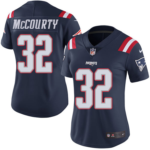 Nike Patriots #32 Devin McCourty Navy Blue Women's Stitched NFL Limited Rush Jersey