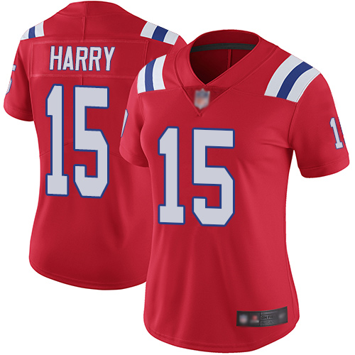 Nike Patriots #15 N'Keal Harry Red Alternate Women's Stitched NFL Vapor Untouchable Limited Jersey