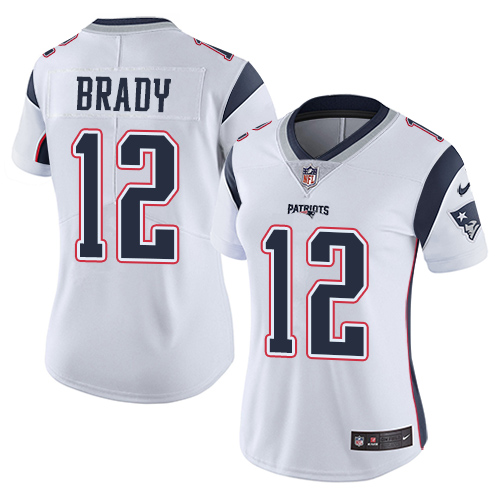 Nike Patriots #12 Tom Brady White Women's Stitched NFL Vapor Untouchable Limited Jersey