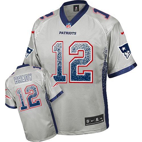 Nike Patriots #12 Tom Brady Grey Women's Stitched NFL Elite Drift Fashion Jersey