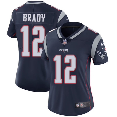 Nike Patriots #12 Tom Brady Navy Blue Team Color Women's Stitched NFL Vapor Untouchable Limited Jersey