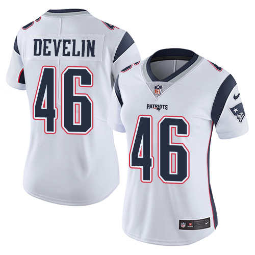Nike Patriots #46 James Develin White Women's Stitched NFL Vapor Untouchable Limited Jersey