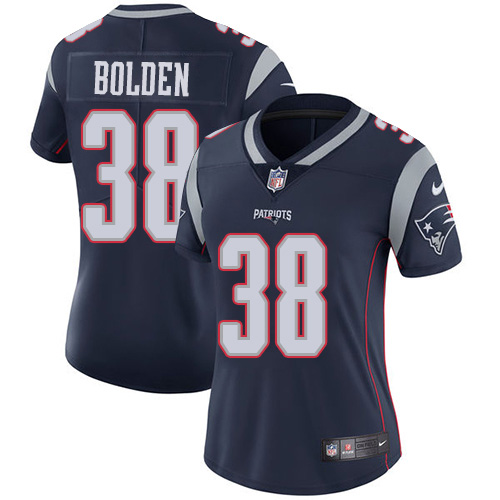 Nike Patriots #38 Brandon Bolden Navy Blue Team Color Women's Stitched NFL Vapor Untouchable Limited Jersey