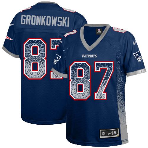 Nike Patriots #87 Rob Gronkowski Navy Blue Team Color Women's Stitched NFL Elite Drift Fashion Jersey