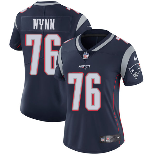 Nike Patriots #76 Isaiah Wynn Navy Blue Team Color Women's Stitched NFL Vapor Untouchable Limited Jersey