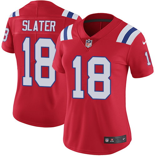 Nike Patriots #18 Matt Slater Red Alternate Women's Stitched NFL Vapor Untouchable Limited Jersey