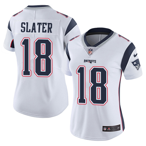 Nike Patriots #18 Matt Slater White Women's Stitched NFL Vapor Untouchable Limited Jersey