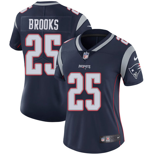 Nike Patriots #25 Terrence Brooks Navy Blue Team Color Women's Stitched NFL Vapor Untouchable Limited Jersey
