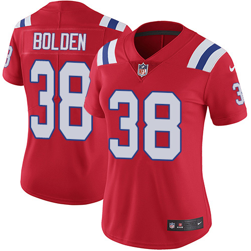 Nike Patriots #38 Brandon Bolden Red Alternate Women's Stitched NFL Vapor Untouchable Limited Jersey