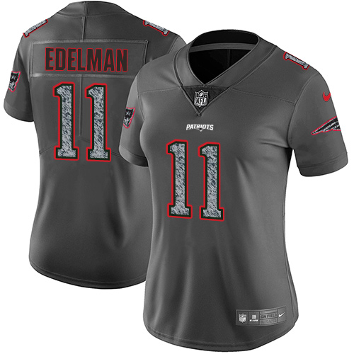 Nike Patriots #11 Julian Edelman Gray Static Women's Stitched NFL Vapor Untouchable Limited Jersey