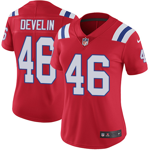 Nike Patriots #46 James Develin Red Alternate Women's Stitched NFL Vapor Untouchable Limited Jersey