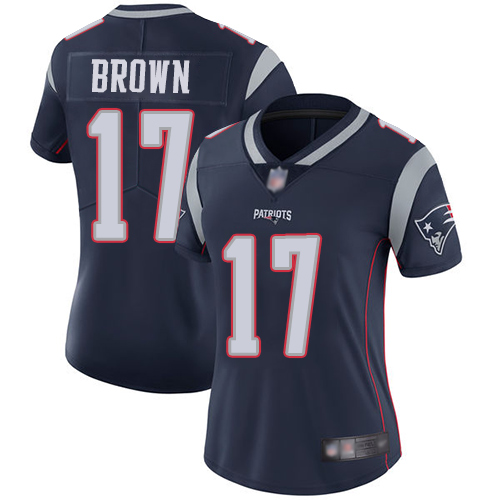 Nike Patriots #17 Antonio Brown Navy Blue Team Color Women's Stitched NFL Vapor Untouchable Limited Jersey