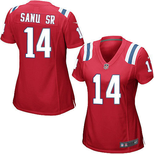 Nike Patriots #14 Mohamed Sanu Sr Red Alternate Women's Stitched NFL Elite Jersey