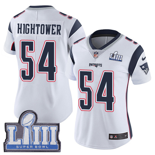 Nike Patriots #54 Dont'a Hightower White Super Bowl LIII Bound Women's Stitched NFL Vapor Untouchable Limited Jersey