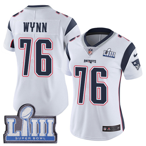 Nike Patriots #76 Isaiah Wynn White Super Bowl LIII Bound Women's Stitched NFL Vapor Untouchable Limited Jersey