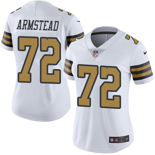 Nike Saints #72 Terron Armstead White Women's Stitched NFL Limited Rush Jersey