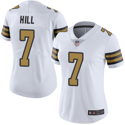 Nike Saints #7 Taysom Hill White Women's Stitched NFL Limited Rush Jersey