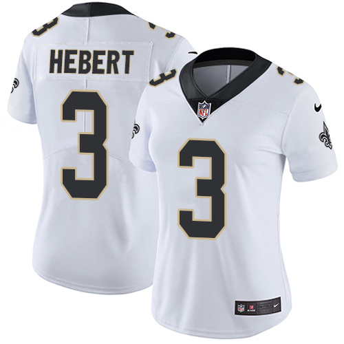 Nike Saints #3 Bobby Hebert White Women's Stitched NFL Vapor Untouchable Limited Jersey