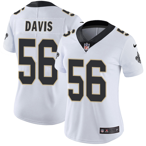 Nike Saints #56 DeMario Davis White Women's Stitched NFL Vapor Untouchable Limited Jersey