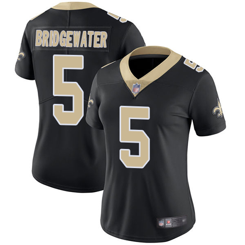 Nike Saints #5 Teddy Bridgewater Black Team Color Women's Stitched NFL Vapor Untouchable Limited Jersey