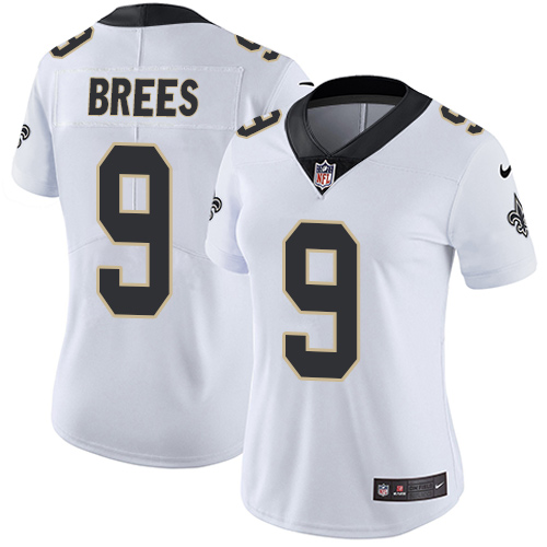 Nike Saints #9 Drew Brees White Women's Stitched NFL Vapor Untouchable Limited Jersey