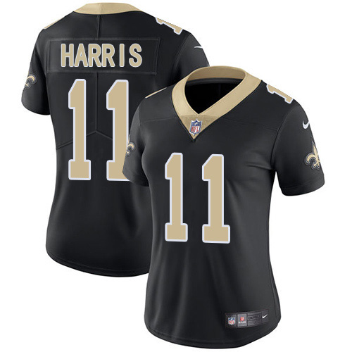 Nike Saints #11 Deonte Harris Black Team Color Women's Stitched NFL Vapor Untouchable Limited Jersey