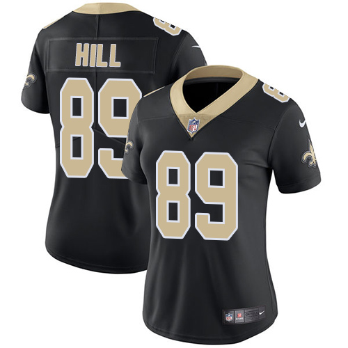 Nike Saints #89 Josh Hill Black Team Color Women's Stitched NFL Vapor Untouchable Limited Jersey