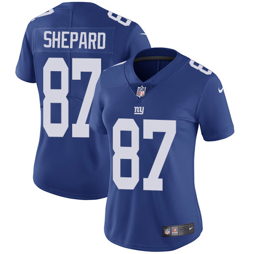 Nike Giants #87 Sterling Shepard Royal Blue Team Color Women's Stitched NFL Vapor Untouchable Limited Jersey