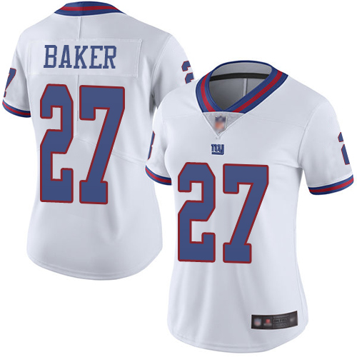 Nike Giants #27 Deandre Baker White Women's Stitched NFL Limited Rush Jersey