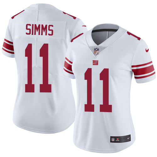 Nike Giants #11 Phil Simms White Women's Stitched NFL Vapor Untouchable Limited Jersey