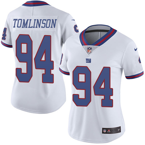 Nike Giants #94 Dalvin Tomlinson White Women's Stitched NFL Limited Rush Jersey