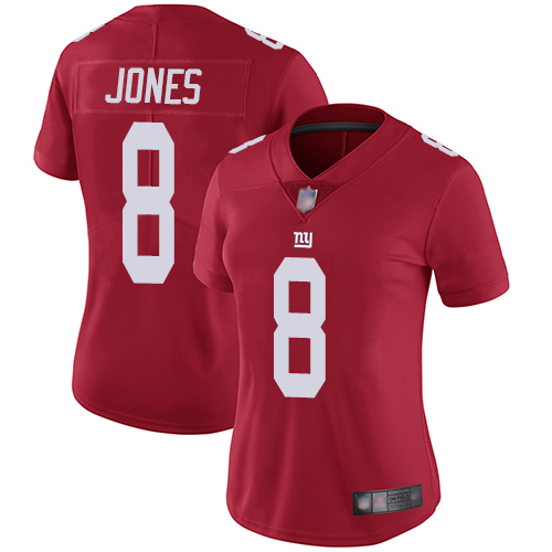 Nike Giants #8 Daniel Jones Red Alternate Women's Stitched NFL Vapor Untouchable Limited Jersey