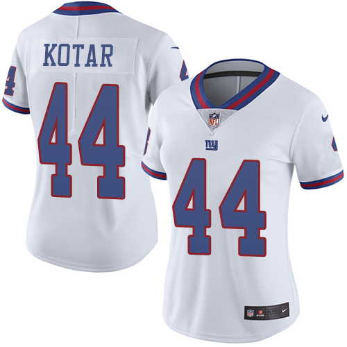 Nike Giants #44 Doug Kotar White Women's Stitched NFL Limited Rush Jersey