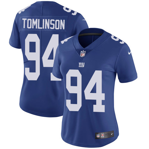 Nike Giants #94 Dalvin Tomlinson Royal Blue Team Color Women's Stitched NFL Vapor Untouchable Limited Jersey