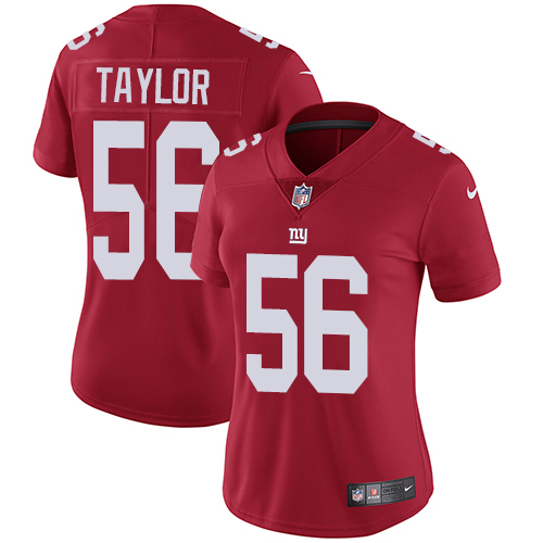 Nike Giants #56 Lawrence Taylor Red Alternate Women's Stitched NFL Vapor Untouchable Limited Jersey