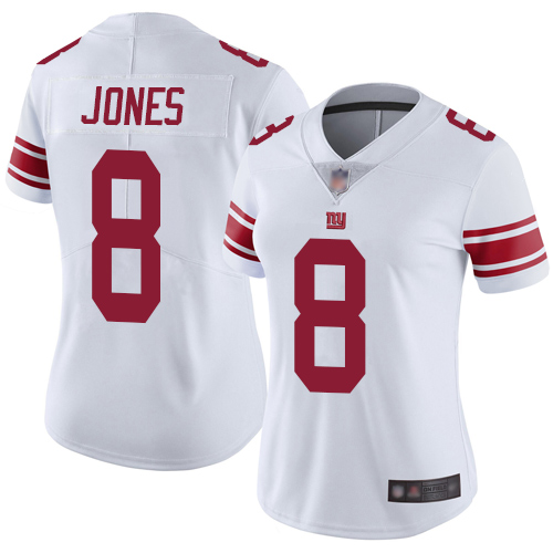 Nike Giants #8 Daniel Jones White Women's Stitched NFL Vapor Untouchable Limited Jersey