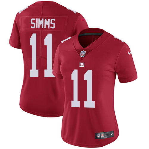 Nike Giants #11 Phil Simms Red Alternate Women's Stitched NFL Vapor Untouchable Limited Jersey