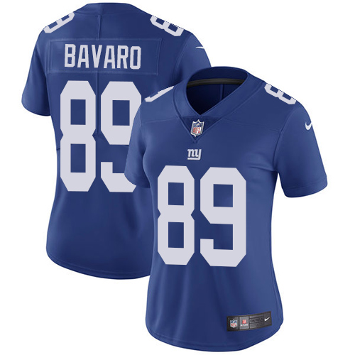 Nike Giants #89 Mark Bavaro Royal Blue Team Color Women's Stitched NFL Vapor Untouchable Limited Jersey