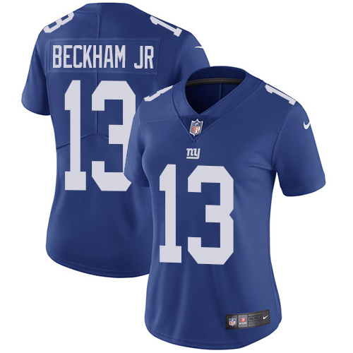 Nike Giants #13 Odell Beckham Jr Royal Blue Team Color Women's Stitched NFL Vapor Untouchable Limited Jersey